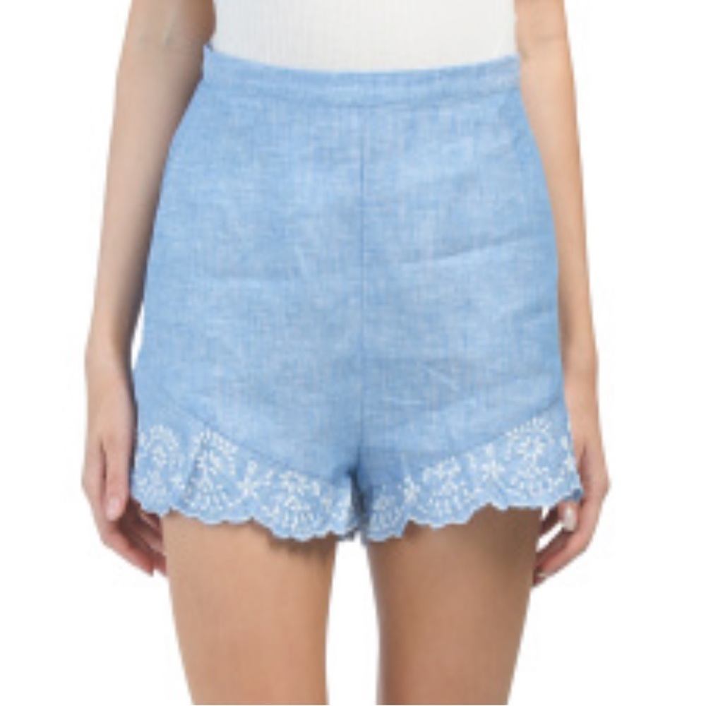 LINEN denim embroidered crochet shorts Showpo SABO hello molly princess revolve